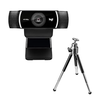 Logitech C922 Pro Stream Webcam, HD 1080p/30fps or HD 720p/60fps, Digital, Hyperfast Streaming, Stereo Audio, HD Light Correction, Autofocus, for YouTube, Twitch, XSplit - Black (960-001090)