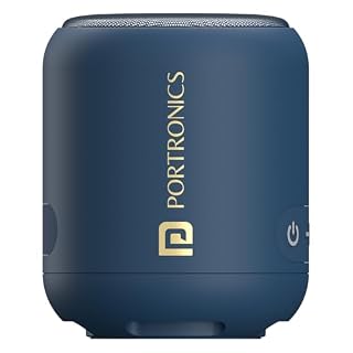 Portronics SoundDrum 1 12W TWS Portable Bluetooth Speaker with Powerful Bass, Bluetooth 5.3V, 360° Surround Sound, USB Drive in, Type C Fast Charging(Blue)
