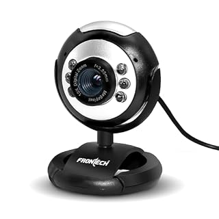 Frontech 2251 480P HD USB Webcam with Built-in Microphone, LED Light, 30 fps, Auto White Balance, Plug & Play, for Video Calling, Live Streaming, Online Classes, Laptop, PC & TV, Black